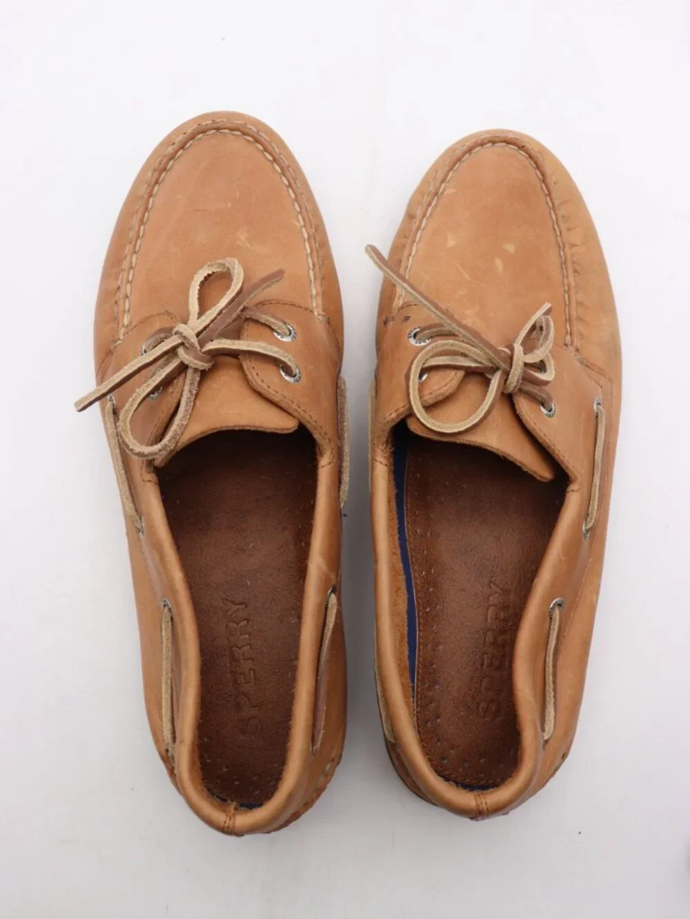 Sperry Boat Shoes Men's Size 13 XW Brown Leather 2 Eye Casual Shoes Lace Up